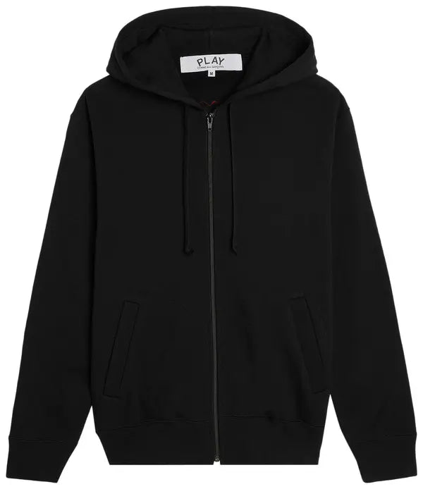 COMME des GARCONS カチューシャ ブラック ユニセックス COMME DES GARCONS PLAY Back Emblem Hooded Zip Up - Black - AX-T342