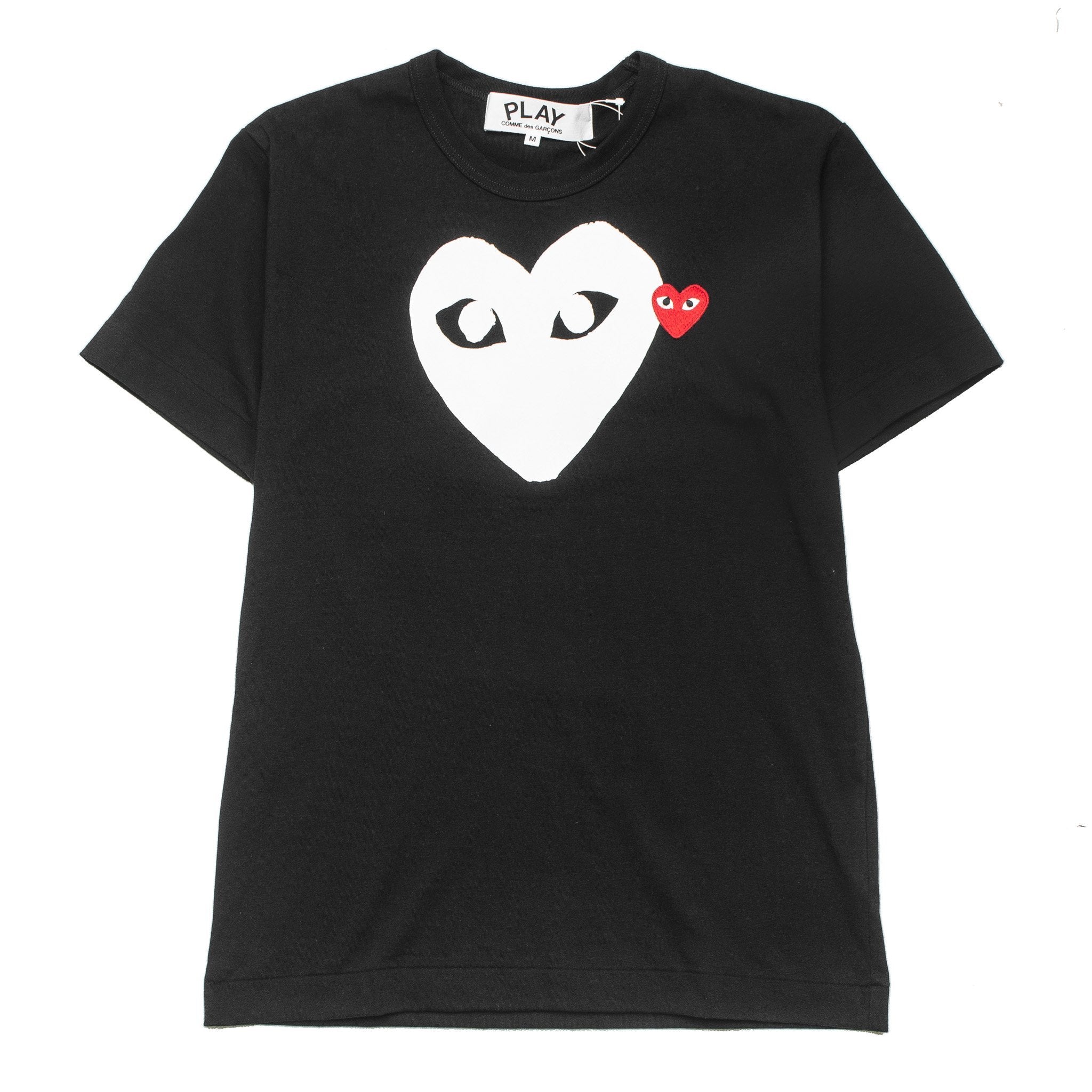 COMME DES GARCONS PLAY WHITE RED HEART T-SHIRT - Black – Privei