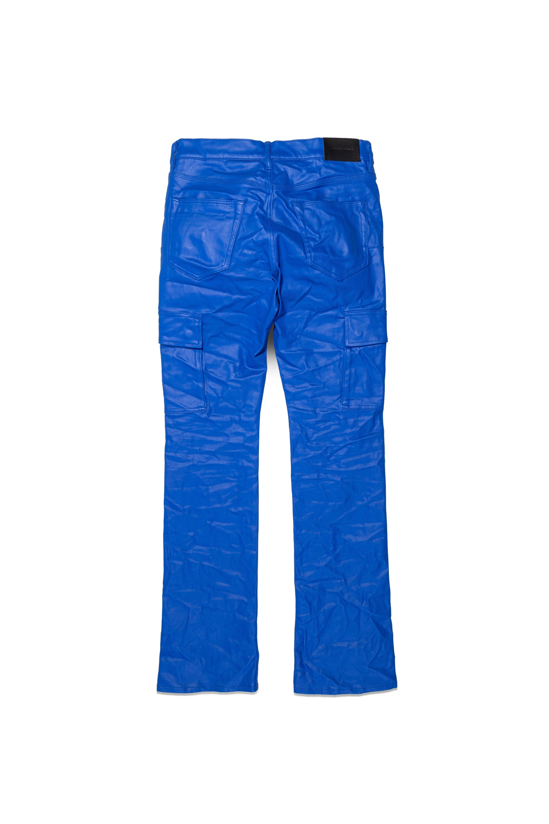 Purple Brand P004 Flare Jeans - Blue Patent Film Cargo Flare