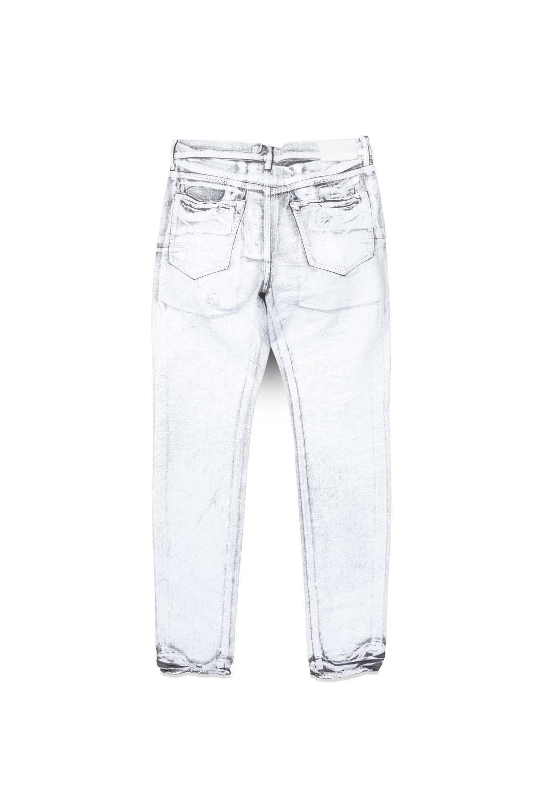 Purple Brand P001 Low Rise Skinny Jeans - Charcoal Overdye White Foil