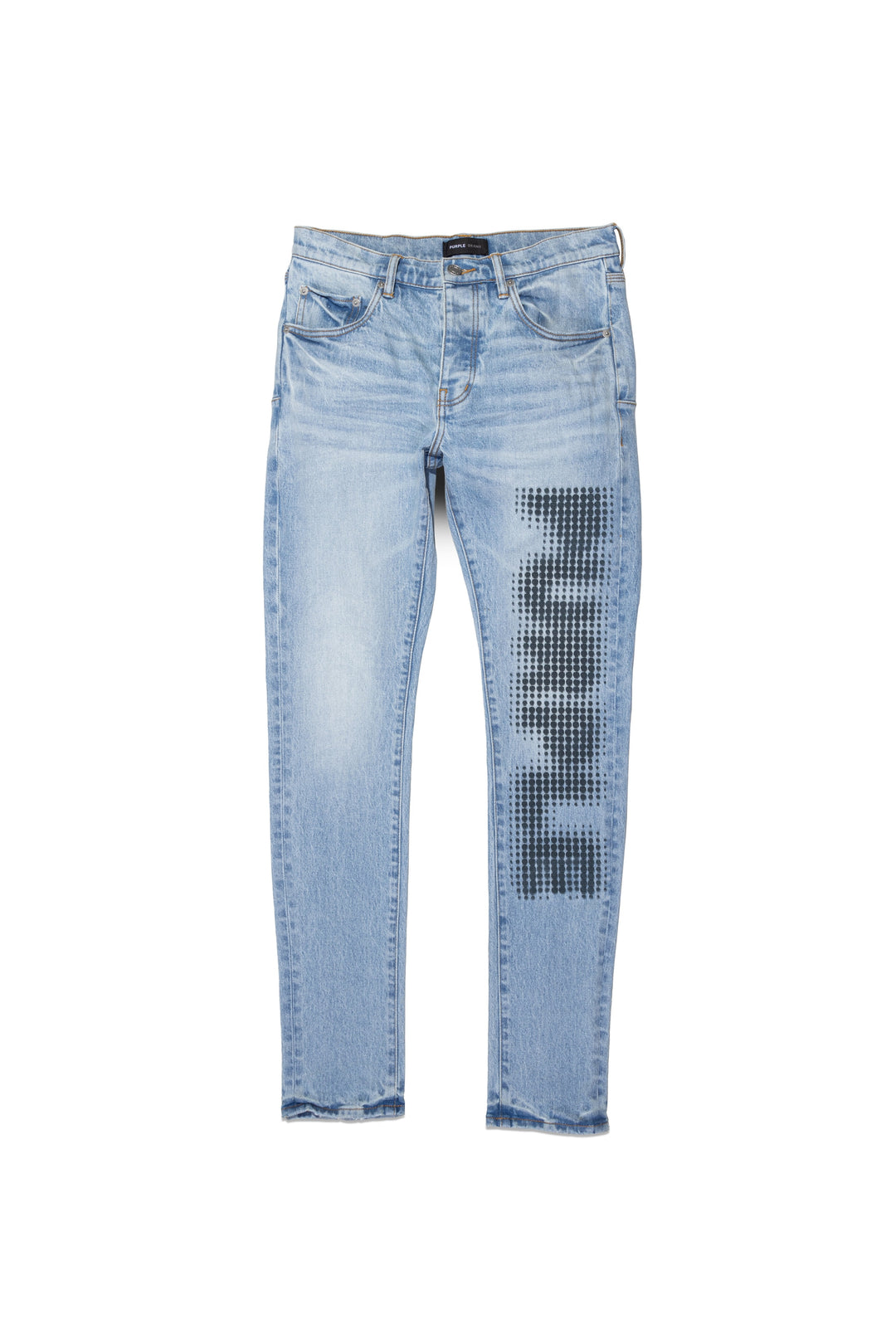 Purple Brand P001 Low Rise Skinny Jeans - Halftone Wordmark