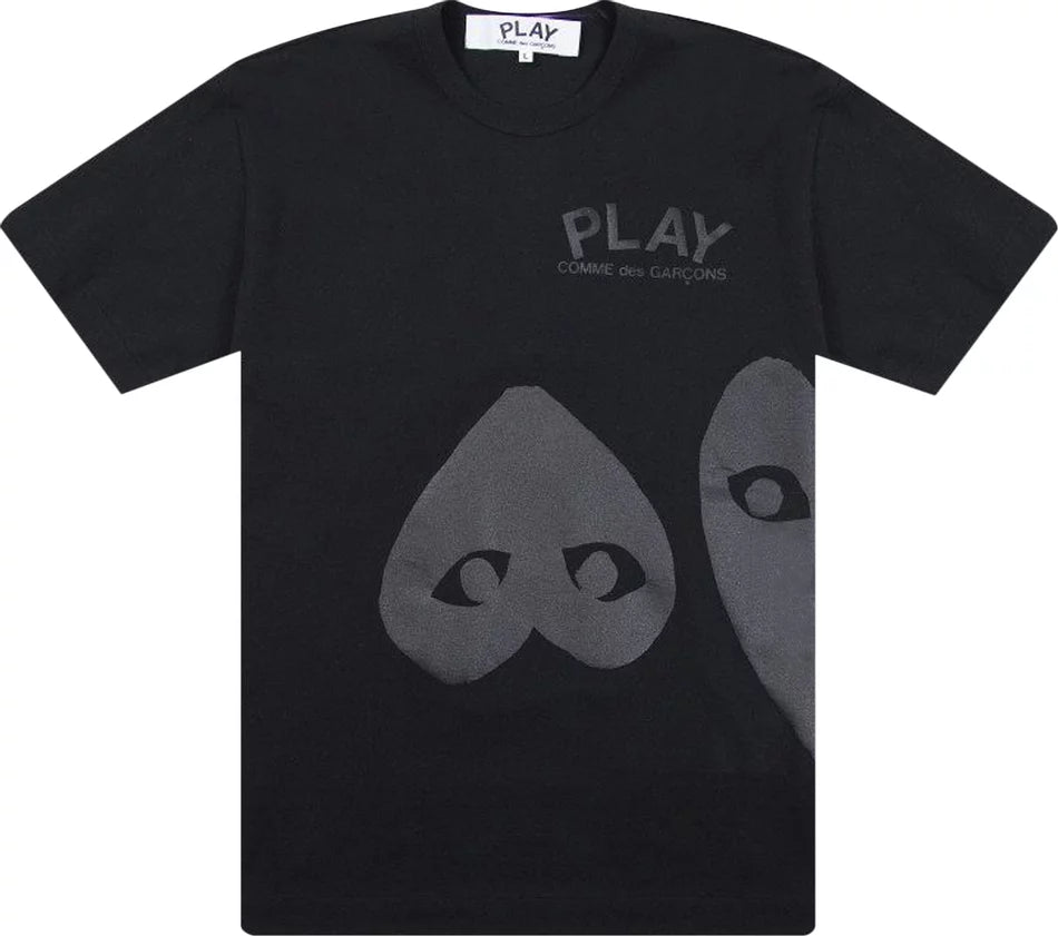 COMME DES GARCONS PLAY Three Hearts T-Shirt - Black - AZ-T196-051 COMME DES GARCONS PLAY Three Hearts T-Shirt - Black - AZ-T196-051