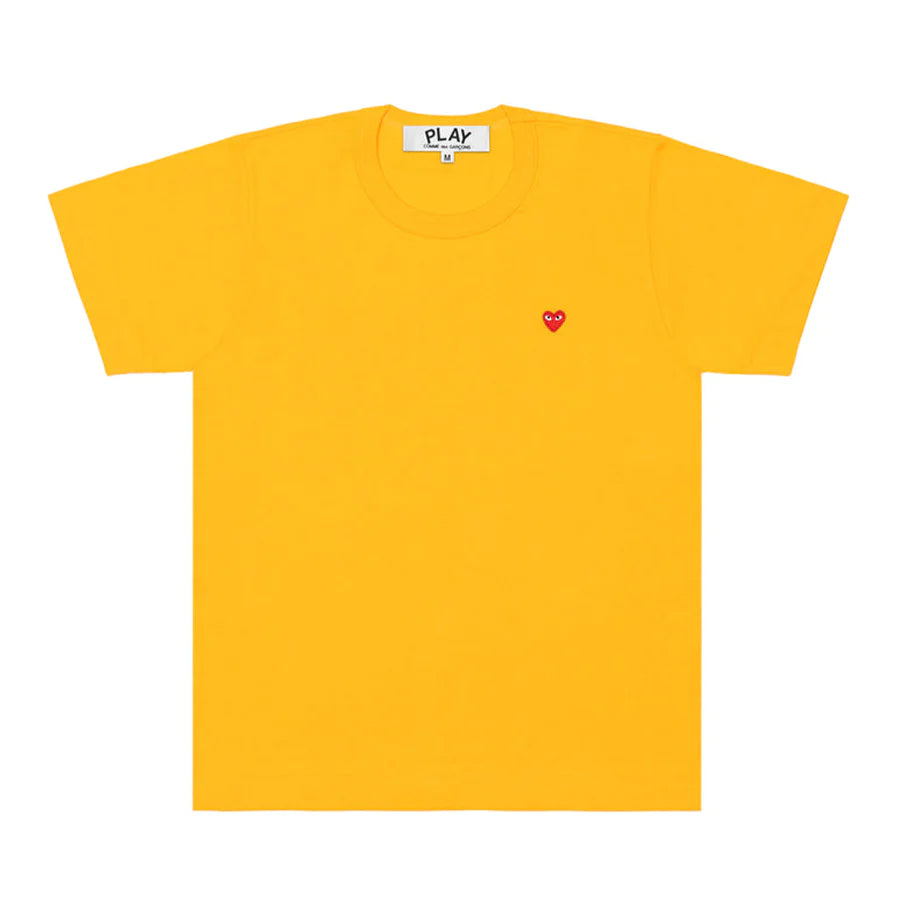 COMME DES GARCONS PLAY SMALL RED HEART T-SHIRT - Yellow