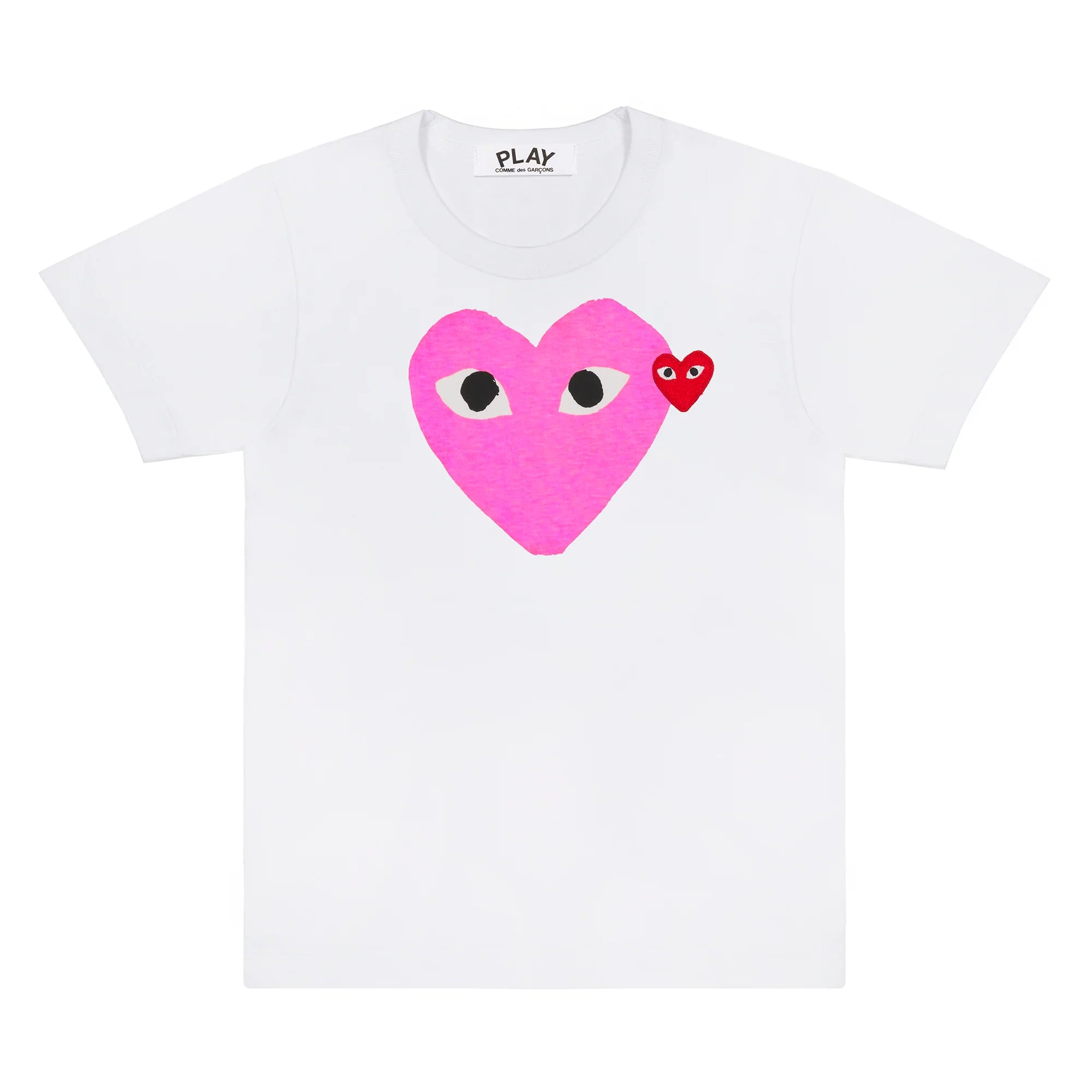 COMME DES GARCONS PLAY Red Emblem Heart T-Shirt - White/Pink - AZ COMME DES GARCONS PLAY Red Emblem Heart T-Shirt - White/Pink - AZ