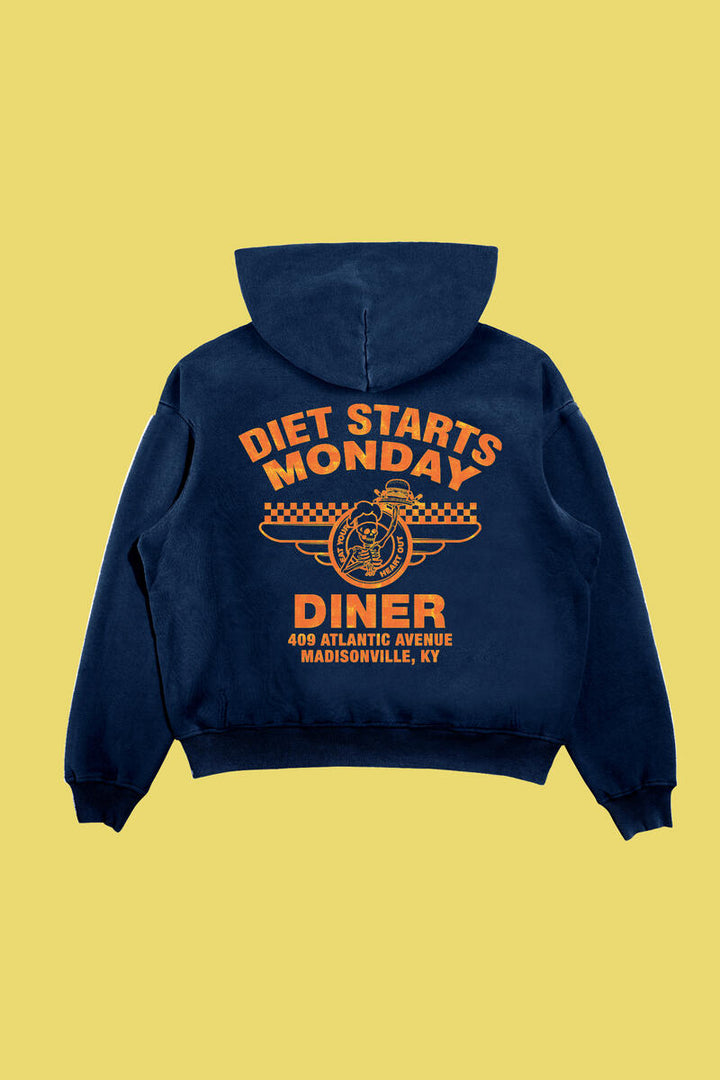 Diet Starts Monday Diner Hoodie - Navy