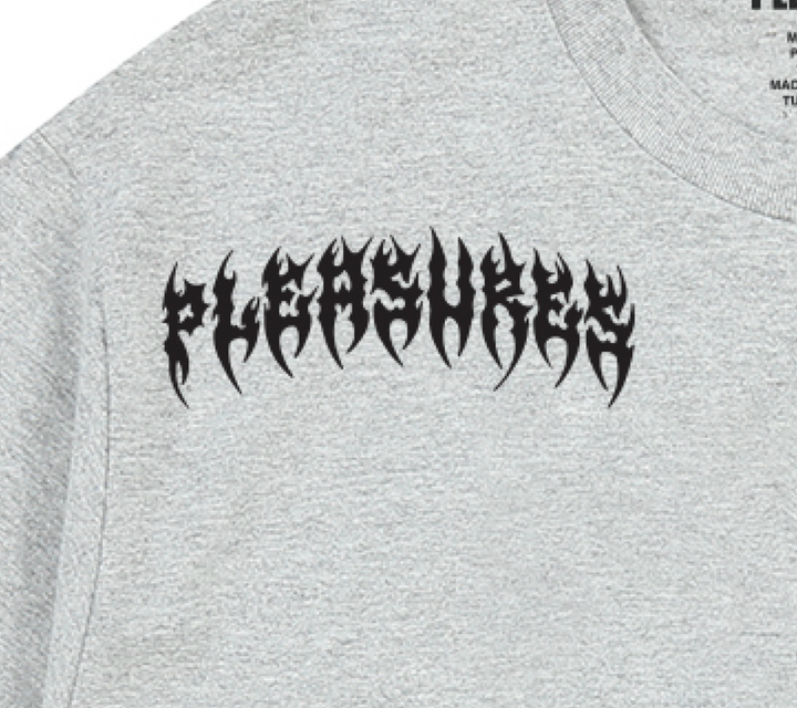 PLEASURES RIPPED T-SHIRT - HEATHER GREY
