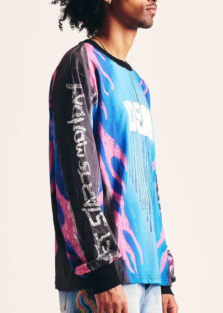 Diet Starts Monday MX Flame Jersey - Black/Blue/Pink