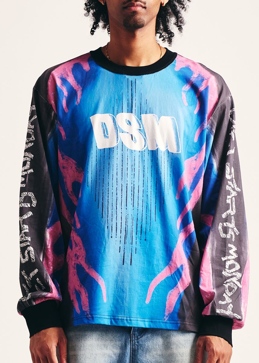 Diet Starts Monday MX Flame Jersey - Black/Blue/Pink