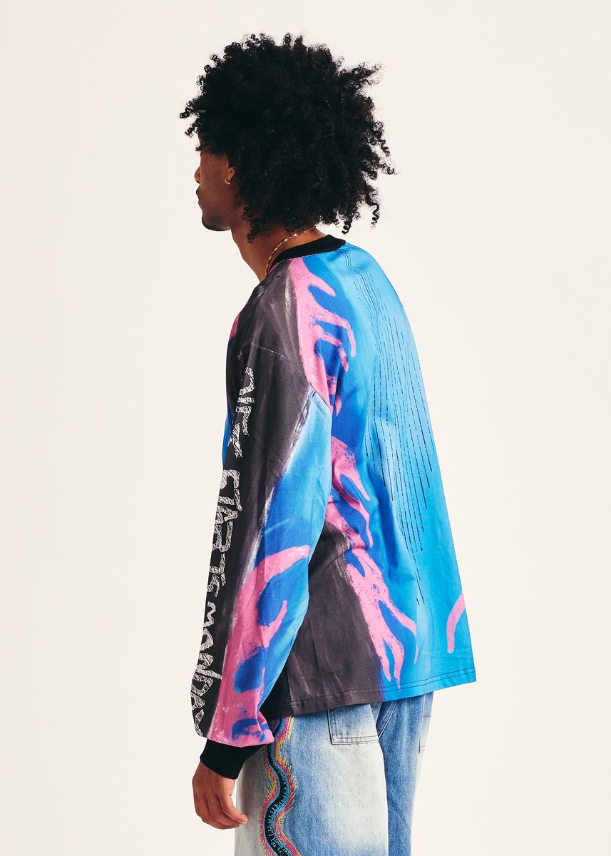 Diet Starts Monday MX Flame Jersey - Black/Blue/Pink