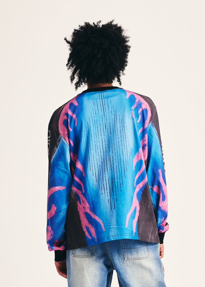 Diet Starts Monday MX Flame Jersey - Black/Blue/Pink