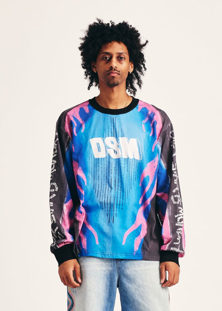 Diet Starts Monday MX Flame Jersey - Black/Blue/Pink