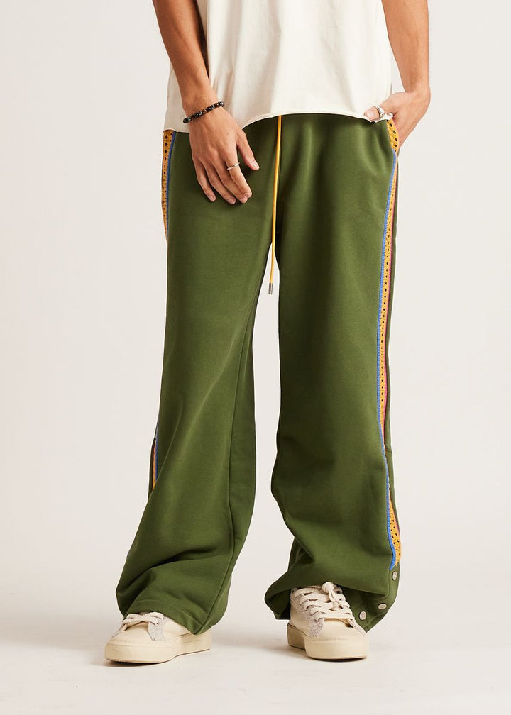 Diet Starts Monday Crochet Panel Pant - Green