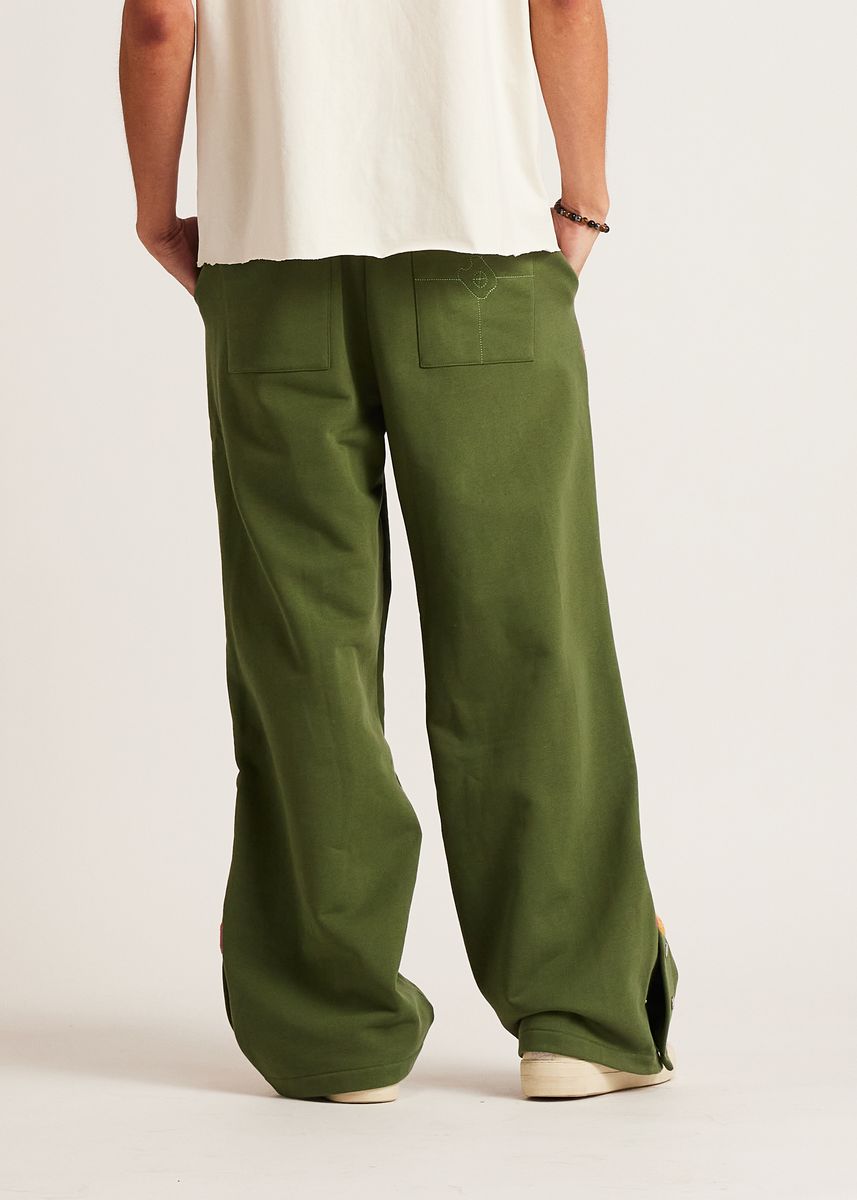 Diet Starts Monday Crochet Panel Pant - Green