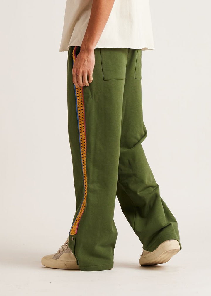 Diet Starts Monday Crochet Panel Pant - Green