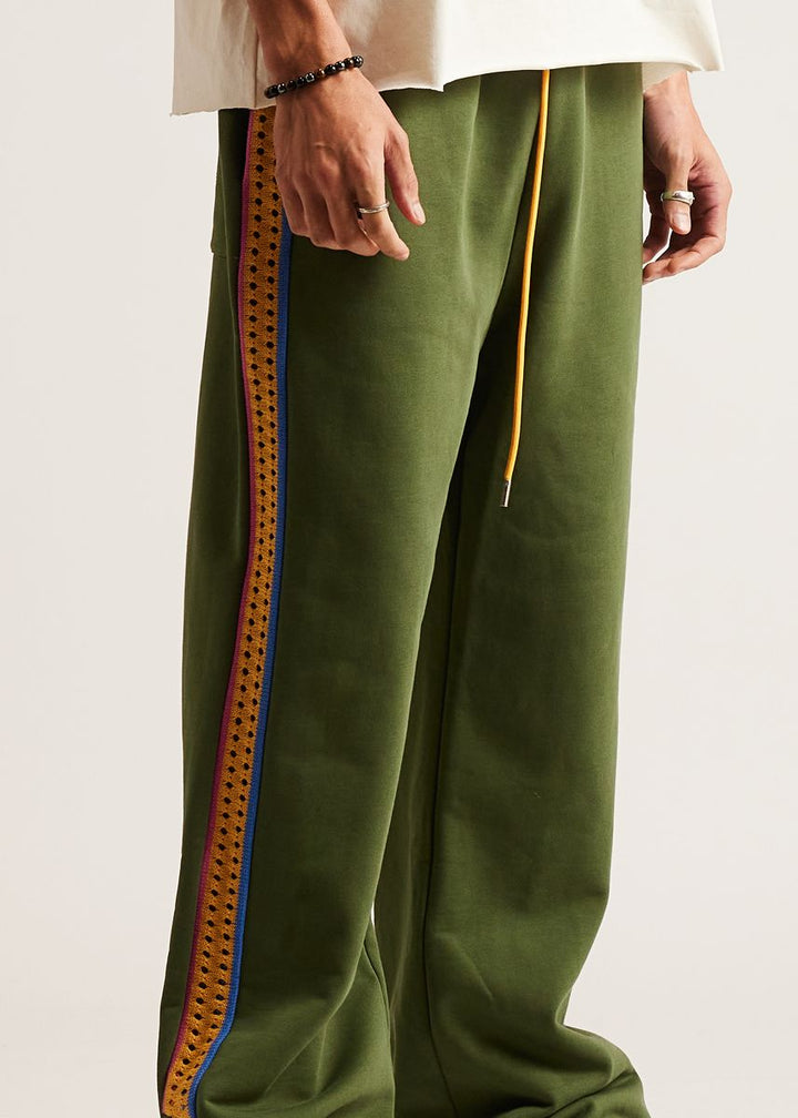 Diet Starts Monday Crochet Panel Pant - Green