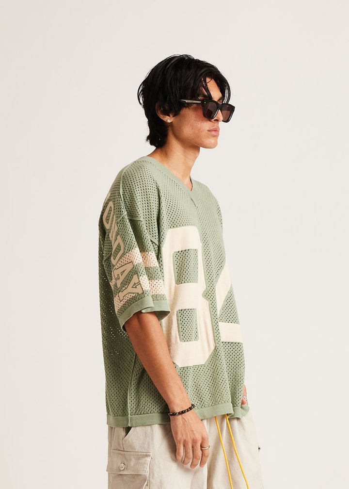 Diet Starts Monday Knitted Mesh Jersey - Sage