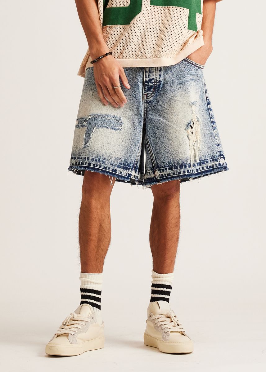 Diet Starts Monday Repair Denim Short - Indigo