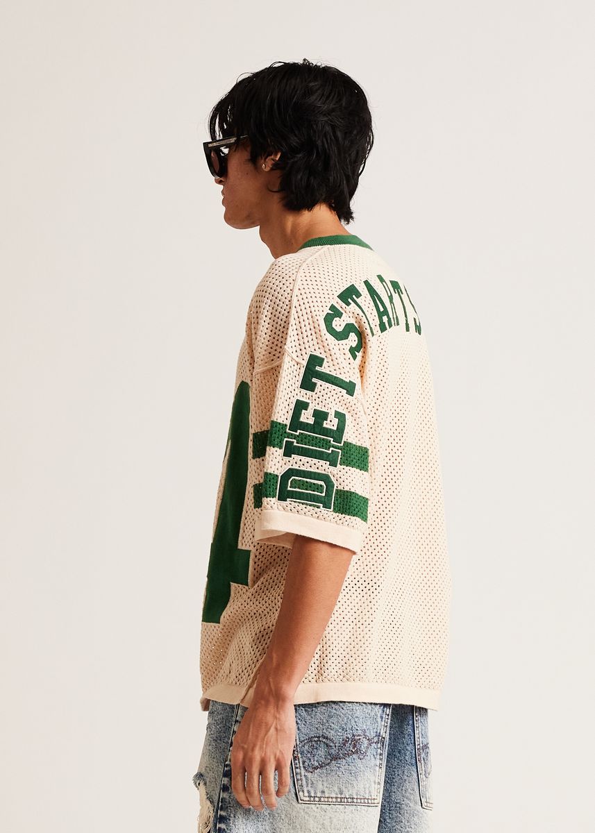 Diet Starts Monday Knitted Mesh Jersey - Cream/Green