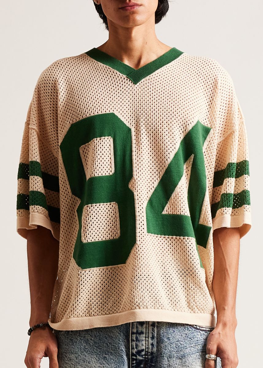 Diet Starts Monday Knitted Mesh Jersey - Cream/Green