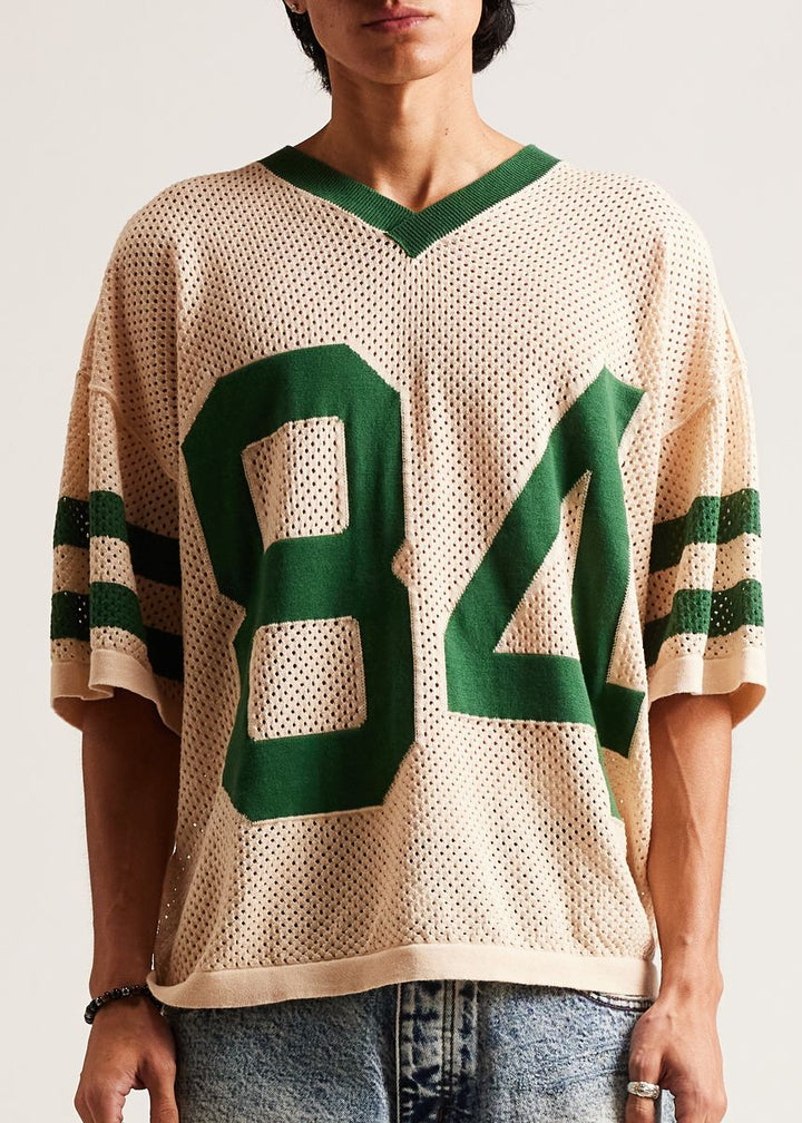 Diet Starts Monday Knitted Mesh Jersey - Cream/Green