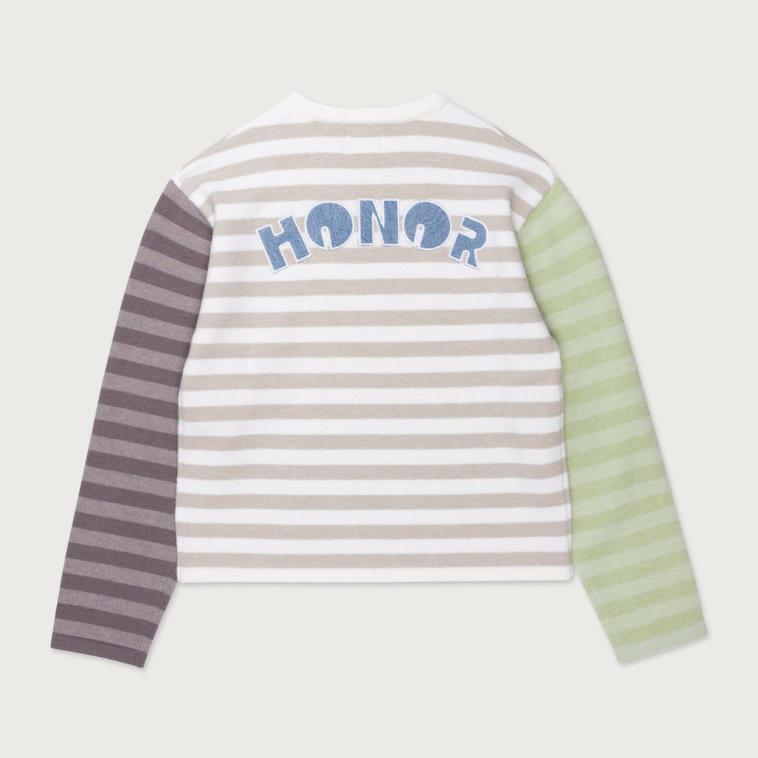Honor The Gift Multi Stripe Crew - Bone