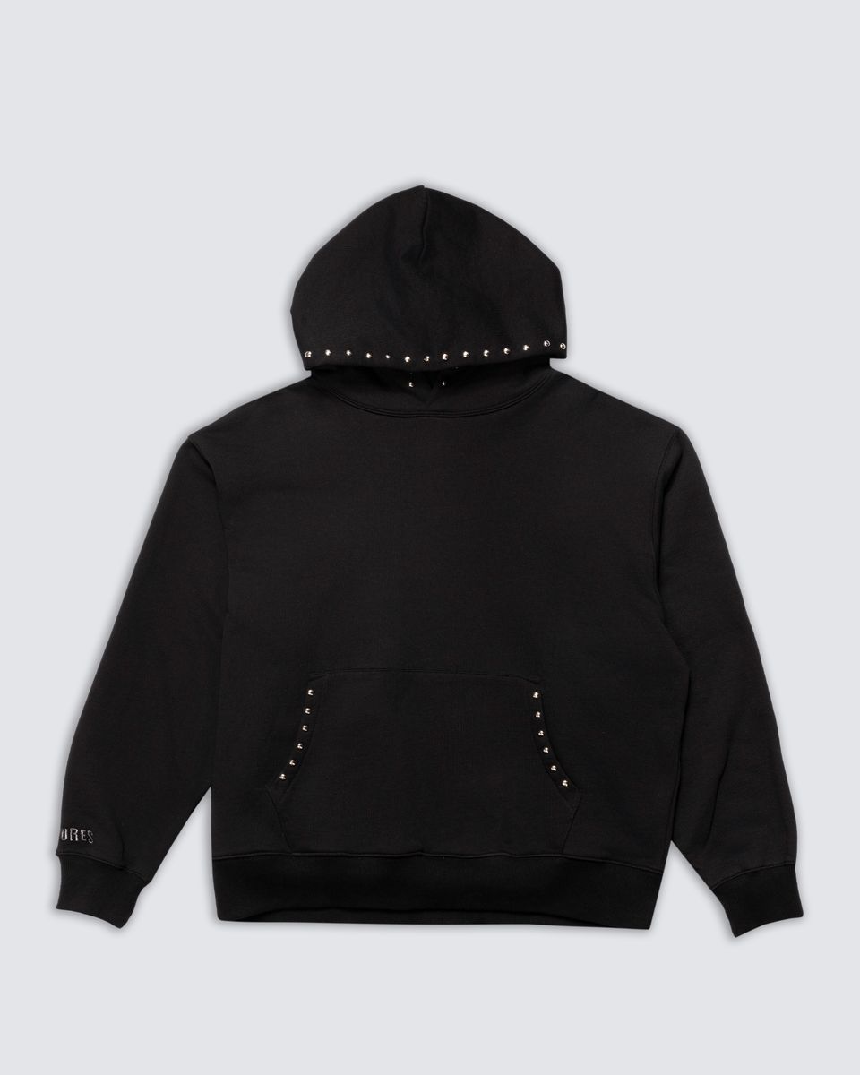 PLEASURES LUCKY STUDDED HOODIE - BLACK