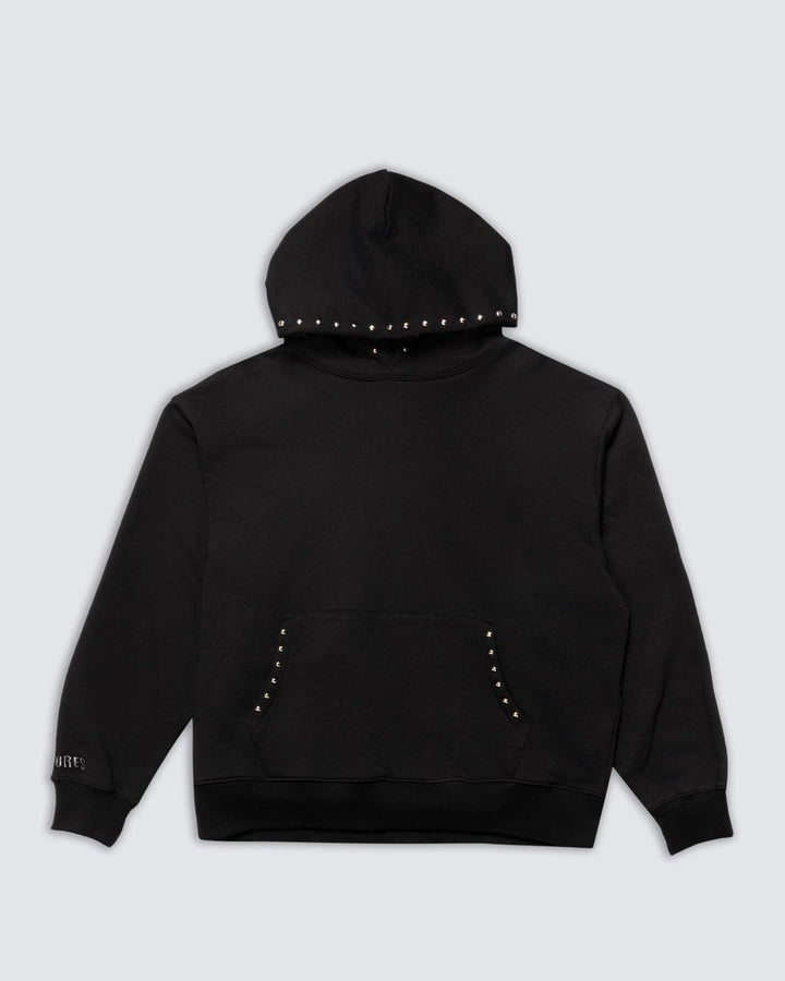 PLEASURES LUCKY STUDDED HOODIE - BLACK