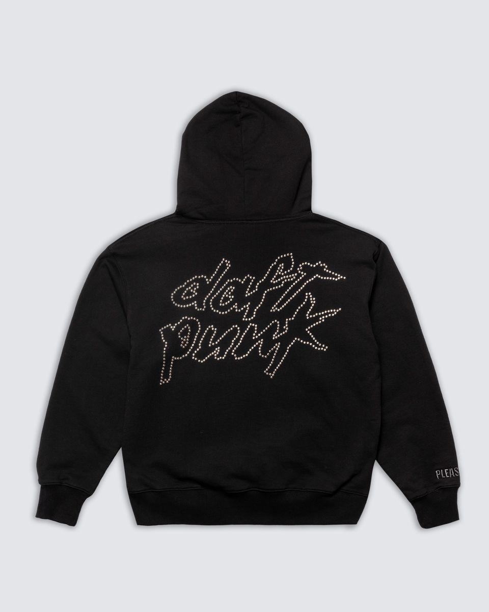 PLEASURES LUCKY STUDDED HOODIE - BLACK