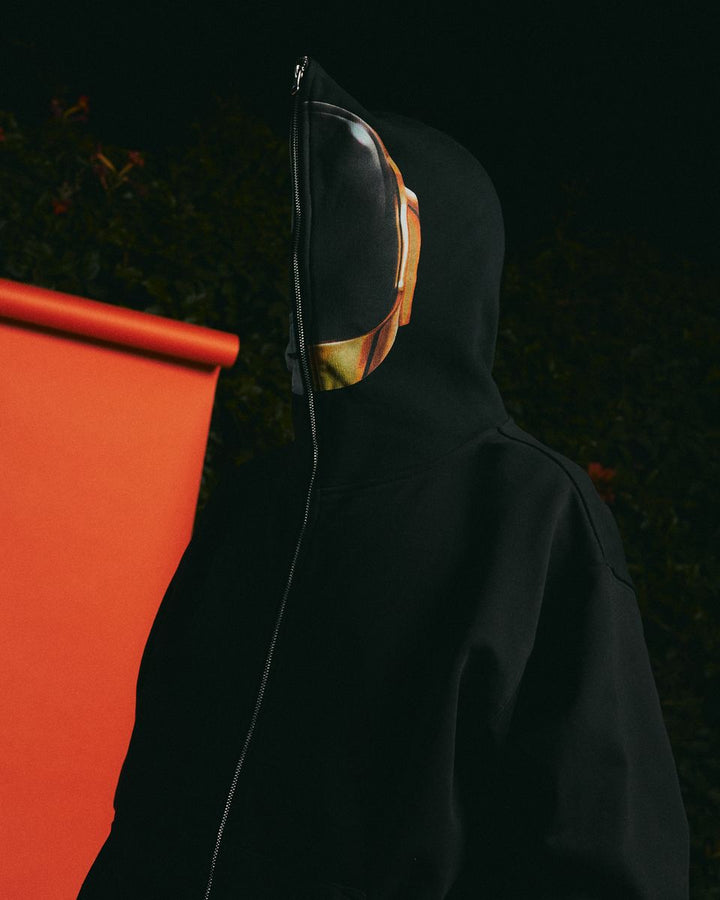 PLEASURES RAM ZIP HOODIE - BLACK