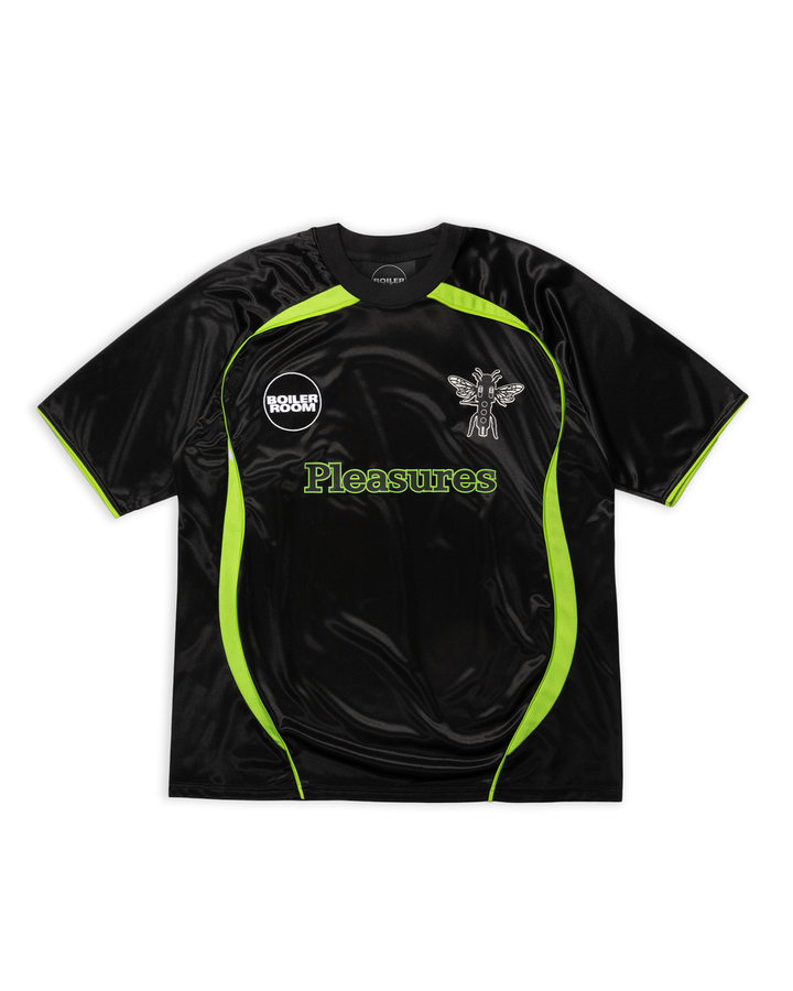 PLEASURES AQUA SOCCER JERSEY - BLACK