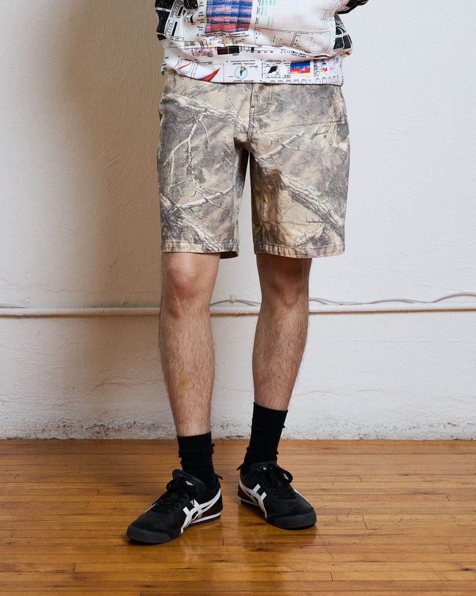 PLEASURES HUNT CANVAS JORTS - SAND CAMO