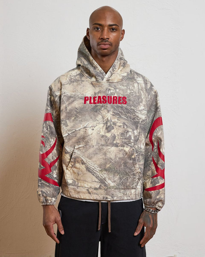 PLEASURES HUNT CANVAS PONCHO HOODIE - CAMO
