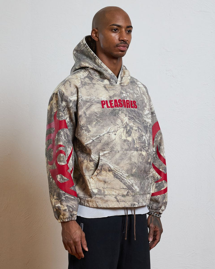 PLEASURES HUNT CANVAS PONCHO HOODIE - CAMO
