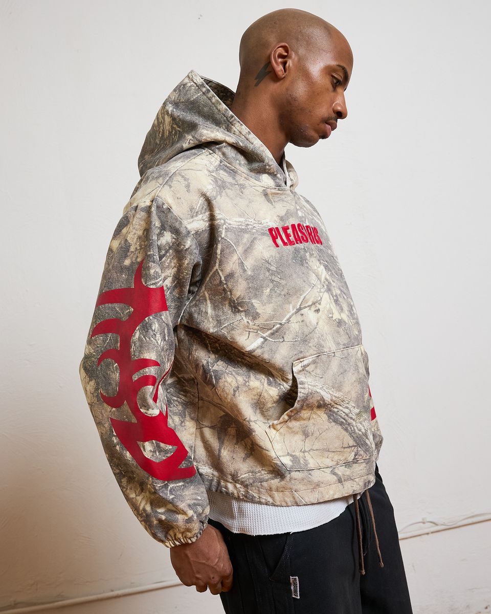 PLEASURES HUNT CANVAS PONCHO HOODIE - CAMO