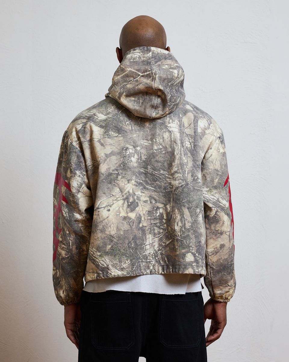 PLEASURES HUNT CANVAS PONCHO HOODIE - CAMO