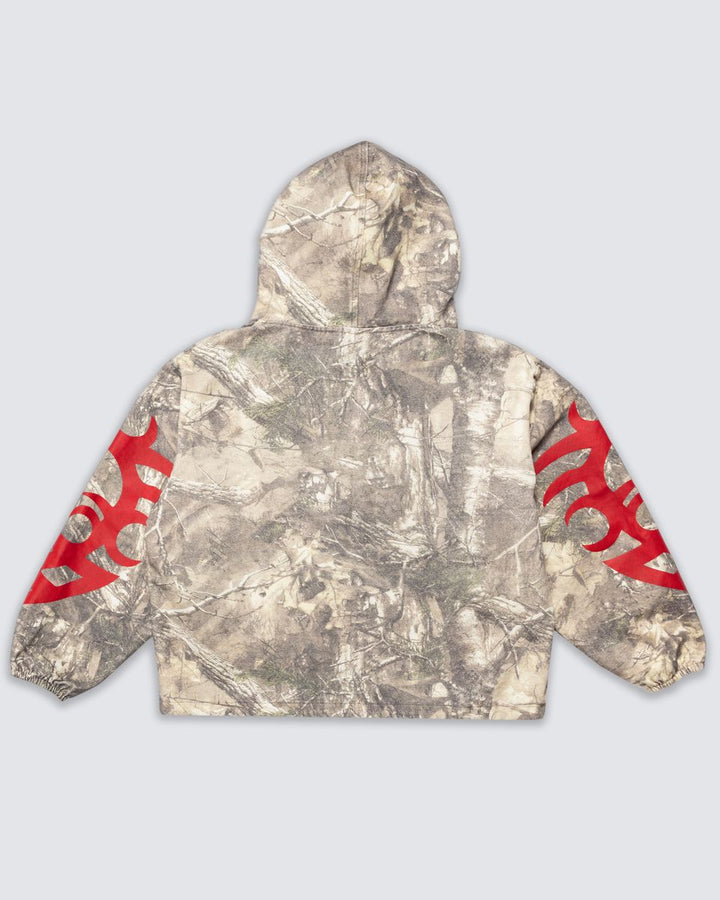 PLEASURES HUNT CANVAS PONCHO HOODIE - CAMO