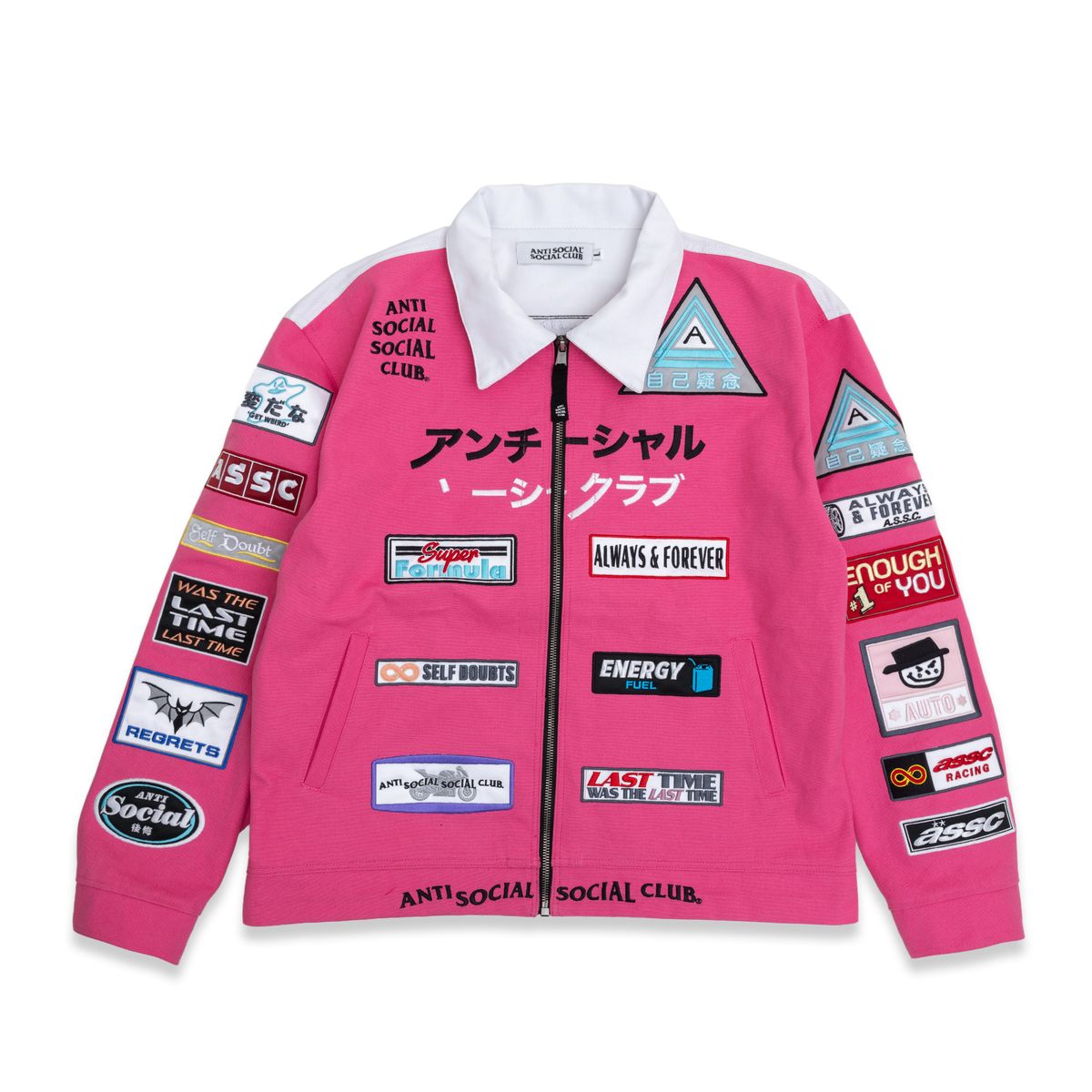 Anti Social Social Club PATCHED UP RACING JACKET - Pink – Privei