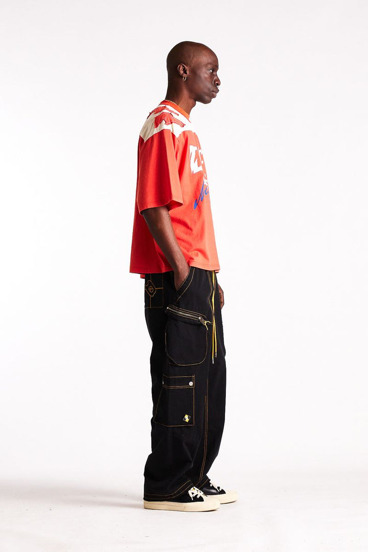 Diet Starts Monday Contrast Cargo Pants - Black