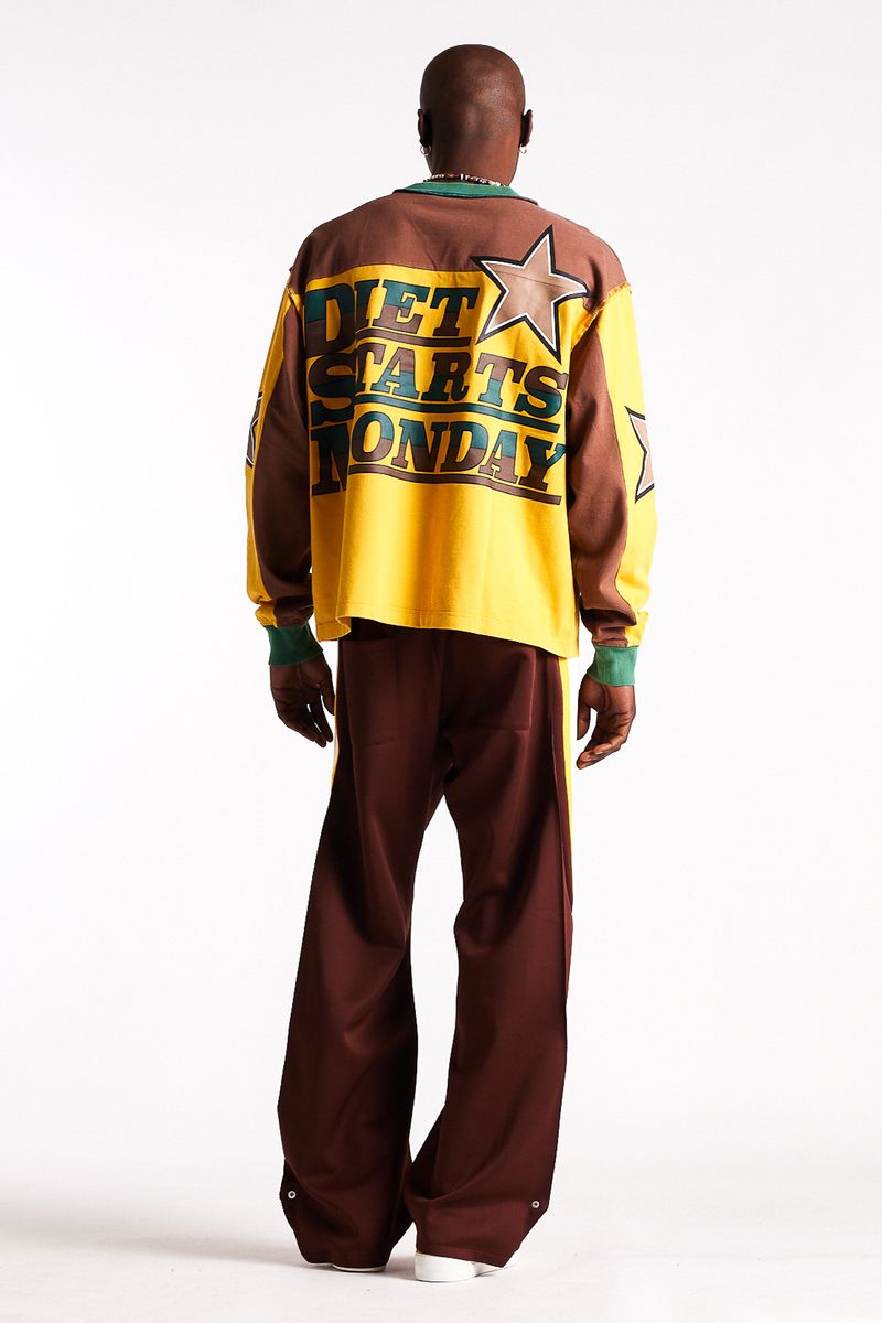 Diet Starts Monday Supercross Long Sleeve - Brown/Yellow