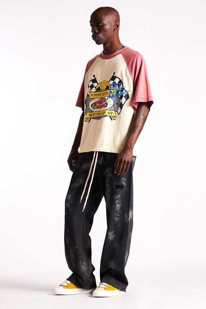 Diet Starts Monday Mortons Gap Raglan Tee - Red/Antique White