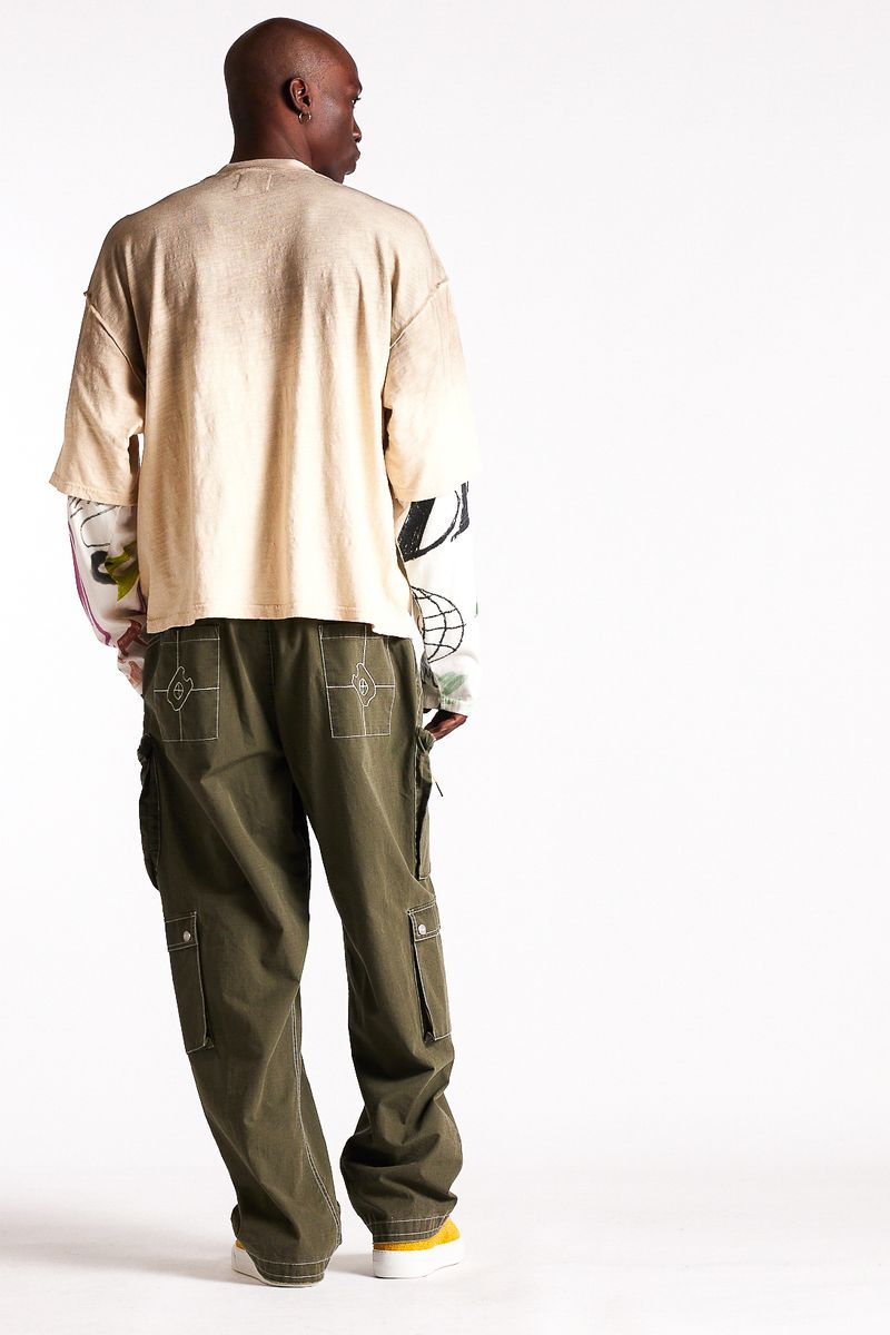 Diet Starts Monday Double Layer Skull Tee - Antique White/Multi