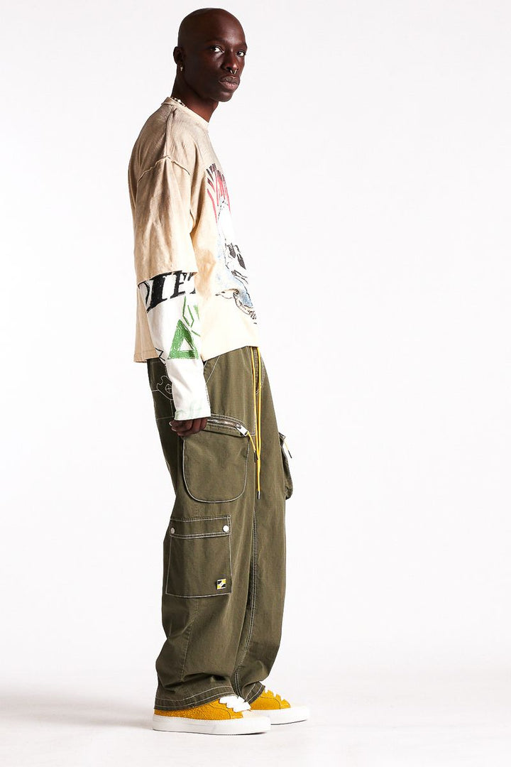 Diet Starts Monday Double Layer Skull Tee - Antique White/Multi