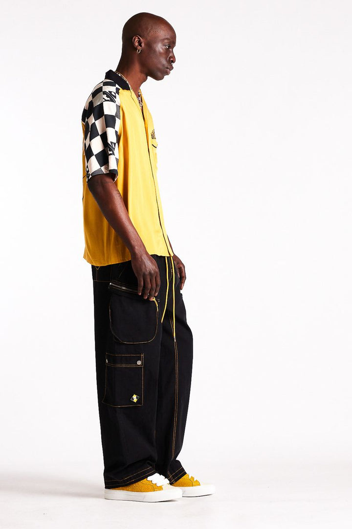 Diet Starts Monday Contrast Cargo Pants - Black