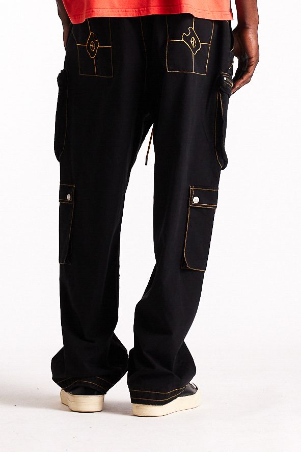 Diet Starts Monday Contrast Cargo Pants - Black