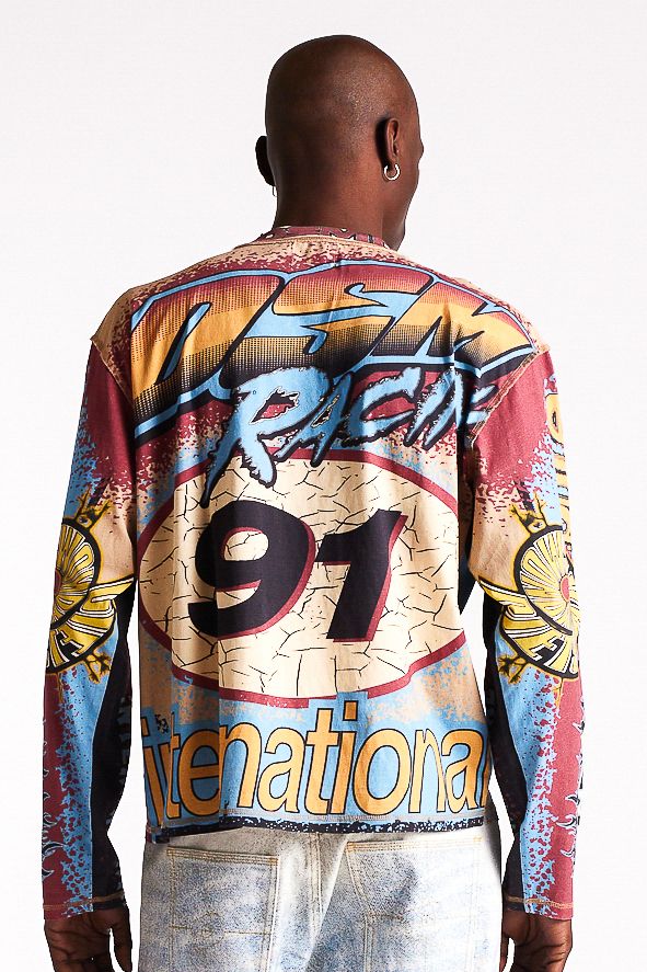 Diet Starts Monday MX Racing Jersey - Tan/Blue/Multi