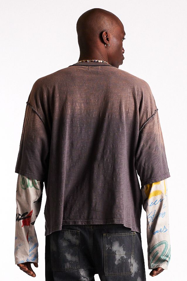 Diet Starts Monday Double Layer Skull Tee - Vintage Black/Multi