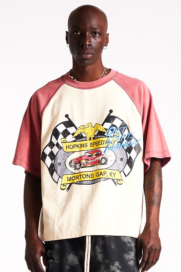 Diet Starts Monday Mortons Gap Raglan Tee - Red/Antique White