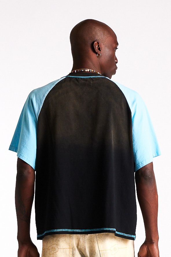 Diet Starts Monday Eagle Raglan Tee - Black/Blue