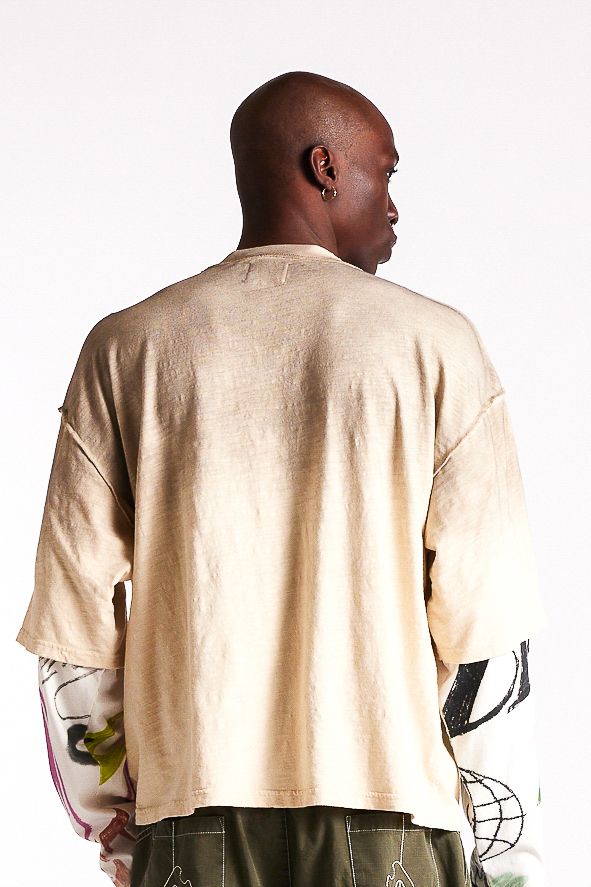 Diet Starts Monday Double Layer Skull Tee - Antique White/Multi