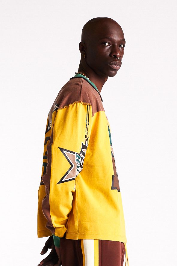 Diet Starts Monday Supercross Long Sleeve - Brown/Yellow